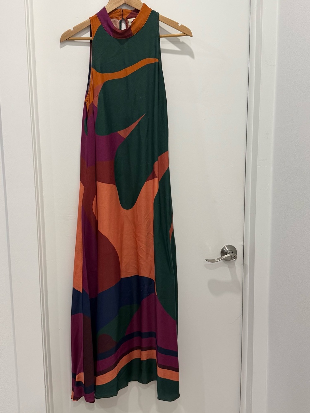 FARM Rio Anthropologie Multicolor Abstract Maxi Dress L - Picture 3 of 11